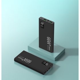 PD66W Fast Charge 30000mAh Power Bank LED Display Outdoor Charger Black (Option: Default)