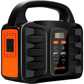 150W Portable Power Station, 155Wh 42000mAh Outdoor Solar Generator 110V AC DC Port, Used For Home Backup, Outdoor RV Camping, Emergency Lithium (Option: Black)